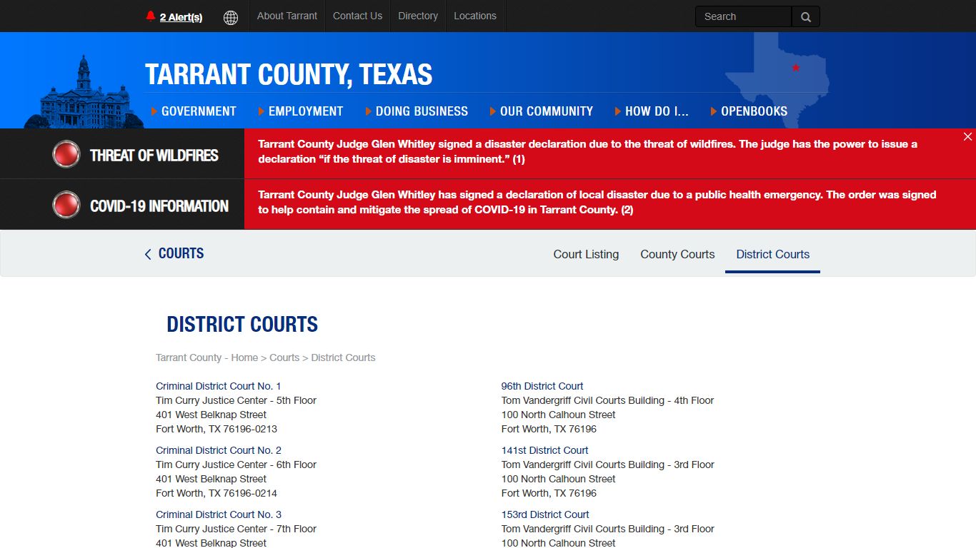 District Courts - Tarrant County, Texas