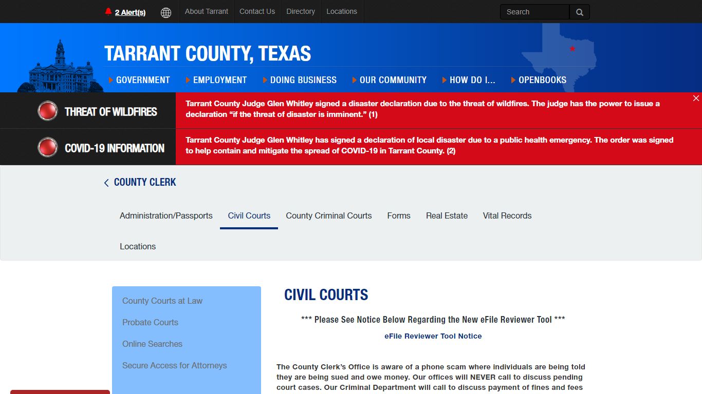 Civil Courts - Tarrant County, Texas